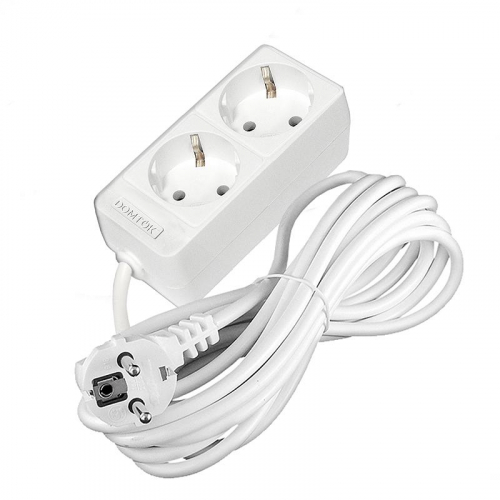 Удлинитель 2х7м с заземл. 16А IP20 3.5кВт ПВС 3х1 бел. DOMTOK 2388 фото 3