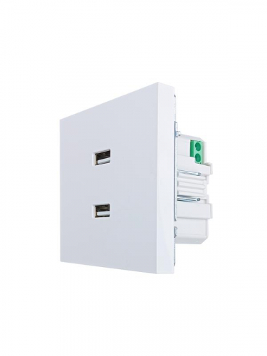 Розетка 2-м СП ZIMA IP20 USB механизм бел. LEZARD 704-0288-192 фото 4