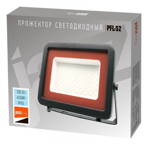 Прожектор светодиодный PFL-S2 100Вт 6500К IP65 220–240В ДО с клапаном закален. матов. стекло сер. Pro JazzWay 2853325D фото 6