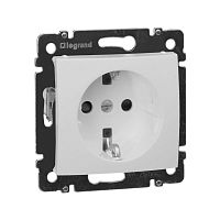 Розетка 1-м СП Valena 16А IP21 230/250В 2P+E с заземл. защ. шторки на винтах механизм бел. IEK 774421