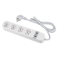 Фильтр сетевой умный Wi-Fi 1.8м (Пвс 3х1.5) 4 гнезда с заземл. 2USB + Type-C (5В 3А) 16А до 3680Вт голосовое управление + приложение UnielSmart Uniel UL-00011386