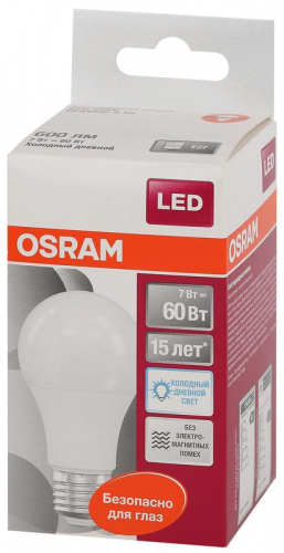 Лампа светодиодная LS CL A60 7W/865 230В E27 FR OSRAM 4058075161917 фото 2
