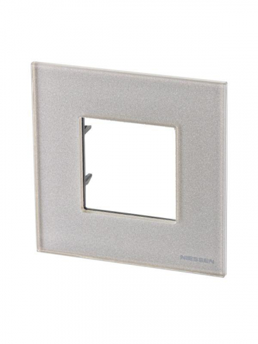 Рамка 1-м 2мод. Zenit стекло жемчуж. ABB 2CLA227100N3501