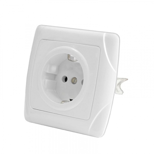 Розетка 1-м СП Маргарита 16А IP20 с заземл. бел. UNIVersal М0028 фото 2