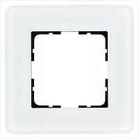 Рамка 1-м G-Glass закругленная стекло матов. бел. Jasmart G1001GW-RM