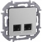Розетка компьютерная 2-м Inspiria RJ45 кат.6 UTP механизм алюм. IEK 673842