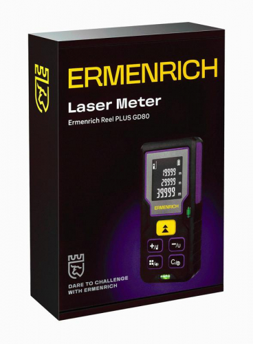 Рулетка лазерная Reel PLUS GD80 фиолет. Ermenrich 85315 фото 8