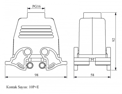 Розетка 4-фиксатора 10п 16А EMAS EBM10PU34 фото 2