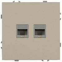 Розетка информационная 2-м СП Galaxy RJ45 16А IP20 250В шампань Эра Б0070762
