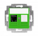 Розетка информационная Levit RJ45 кат. 6 и заглушка зел. ABB 2CHH296117A6067