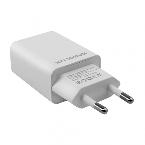 Адаптер сетевой 1USB 100-220В 5-9В/2А пакет бел. Ergolux 15203 фото 2