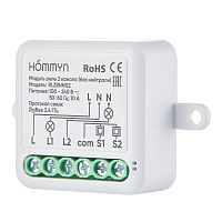 Модуль реле zigbee 2 канала (без нейтрали) RLZBNN02 HOMMYN НС-1587113