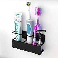 Держатель для хранения зубных щеток и аксессуаров для ванны черн. Rexant 38-0703