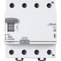 Выключатель дифференциального тока (УЗО) 4п 40А 30мА тип A RX3 Leg 402075