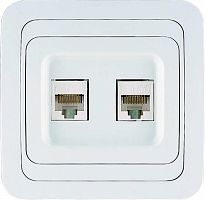 Розетка компьютерная 2-м СП Mimoza 16А IP20 кат.5 бел. Makel 12036