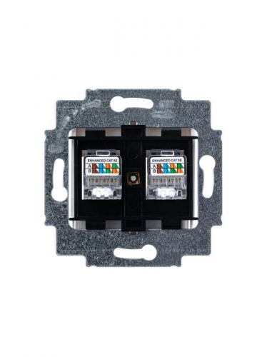 Розетка информационная RJ45 2-м Levit CAT.5e жемчуж. ABB 2CHH295118A6068 фото 3