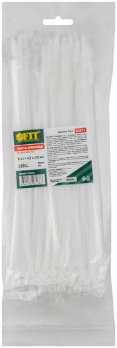 Хомут для проводов 4.8х250мм нейлон. бел. (уп.100шт) FIT 60375 фото 3