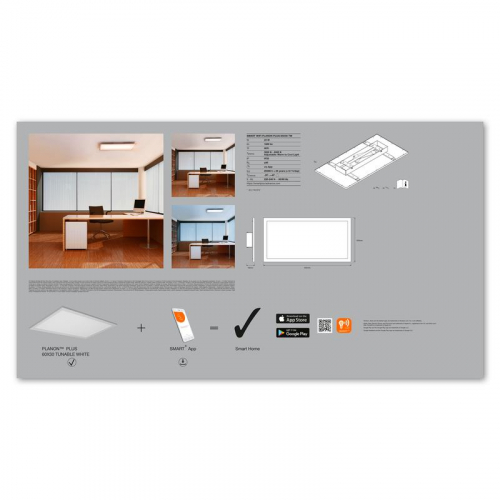 Светильник светодиодный SMART WIFI PLANON PLUS 60X30 TW LEDVANCE 4058075525368 фото 5