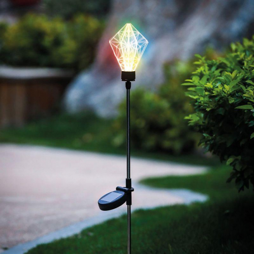 Светильник светодиодный Хрустальный Цветок RGB со встроен. аккумулятором солнечн. панелью на колышке Lamper 602-1001 фото 9