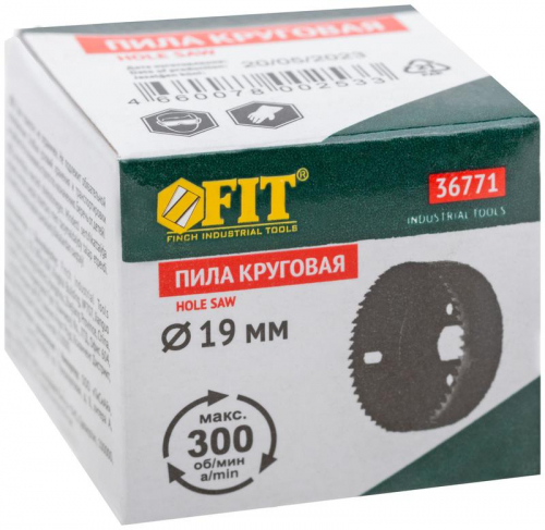 Пила круговая инструментальная сталь 19мм FIT 36771 фото 3