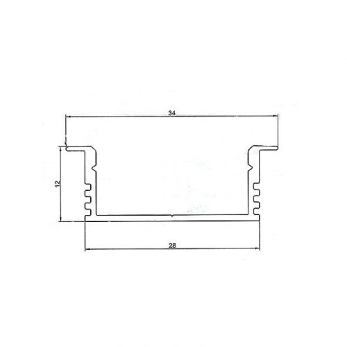 Профиль врезной алюминиевый 3412-2 2м Rexant 146-222 фото 2