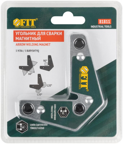 Угольник для сварки магнитный 3 угла усилие до 9кг FIT 81811 фото 3