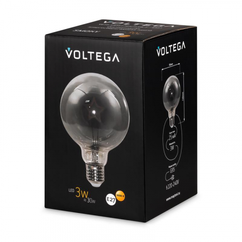 Лампа светодиодная Loft Led G95 3Вт 3000К E27 Voltega 8521 фото 7
