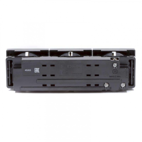Розетка 3-м Viva 16А IP20 черн. DKC 45203 фото 3