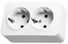 Розетка 2-м ОП 16А IP20 с заземл. защ. шторки бел. Jasmart FS5504W