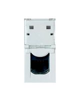 Компьютерная розетка RJ45, UTP, CAT6, 45х22,5 мм (mosaic), toolles, белая Filum FL-FP112-C6