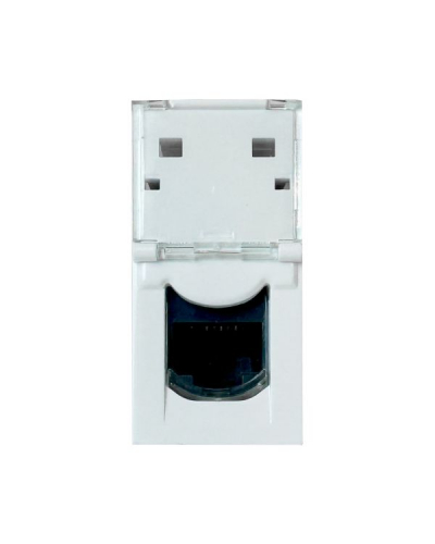 Компьютерная розетка RJ45, UTP, CAT6, 45х22,5 мм (mosaic), toolles, белая Filum FL-FP112-C6