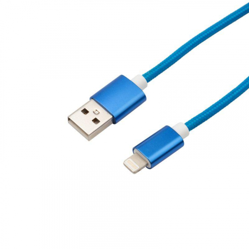 Кабель USB-Lightning 1м син. нейлоновая оплетка Rexant 18-7052 фото 3