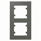Рамка 2-м вертикальная Karea RIZZ дым. Makel 88050707