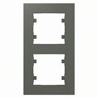 Рамка 2-м вертикальная Karea RIZZ дым. Makel 88050707