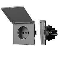 Розетка 1-м СП SCT-TENDO-MCP-PL-GR 16А IP44 230В влагозащ. механизм Arlight 054092