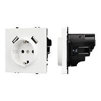 Розетка 1-м СП SCT-NOBE-MUAA-SFPL-WH 16А IP20 230В с USB зарядкой механизм Arlight 054288