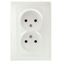 Розетка 2-м СП Plano 1-204-06 16А IP20 250В 2х2P перламутр Intro Б0053912