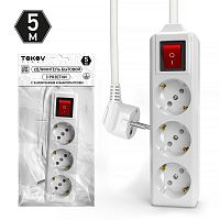 Удлинитель 3х5м с заземл. с выкл. 10А 3х1.5 TOKOV ELECTRIC TKL-C01-BU3-5-1.5-ZV