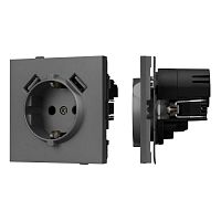 Розетка 1-м СП SCT-TENDO-MUAA-SFPL-GR 16А IP20 230В с USB зарядкой механизм Arlight 054605