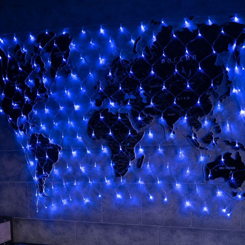 Гирлянда светодиодная "Сеть" 1.8х1.5м 180LED син. 15Вт IP20 провод ПВХ прозр. Neon-Night 215-133 фото 2