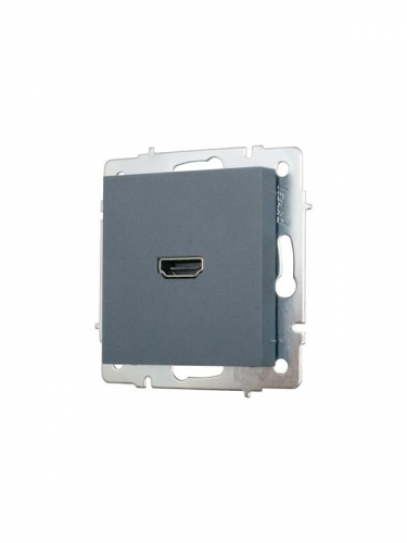 Розетка HDMI 1-м СП VESNA IP20 механизм графит. LEZARD 742-3488-203 фото 2