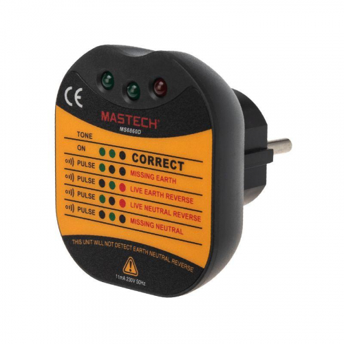 Тестер розеток MS6860D Mastech 13-1260 фото 4