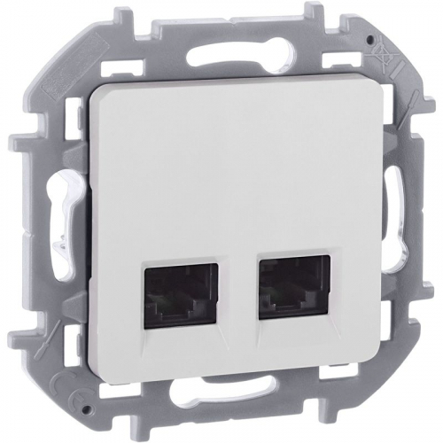 Розетка компьютерная 2-м Inspiria RJ45 кат.6 UTP механизм бел. IEK 673840