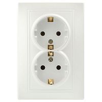 Розетка 2-м СП Plano 1-205-06 16А IP20 250В 2х2P+E Schuko перламутр Intro Б0053920