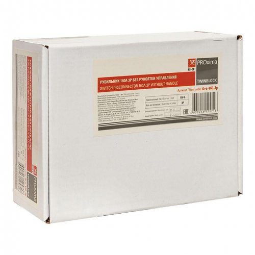 Рубильник 3п 160А без рукоятки управления TwinBlock PROxima EKF tb-s-160-3p фото 6
