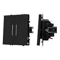Выключатель проходной 2-кл. LED SWT-NOBE-MKP2-SFPL-L-BK 10А 230В механизм Arlight 054267