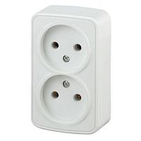 Розетка 2-м ОП Polo 3-203-01 16А IP20 250В 2х2P бел. Intro Б0036099