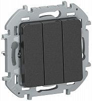 Выключатель 3-кл. 1п 1мод. IEKINSPIRIA 10А IP20 сх05 10АХ антрацит IEK 6735431