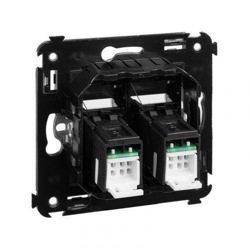 Розетка компьютерная 2-м СП Avanti "Черный квадрат" RJ45 кат.6 DKC 4402294 фото 4