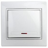 Выключатель 1-кл. СП Plano 10А IP20 1-102-01 250В с подсветкой бел. Intro Б0053729